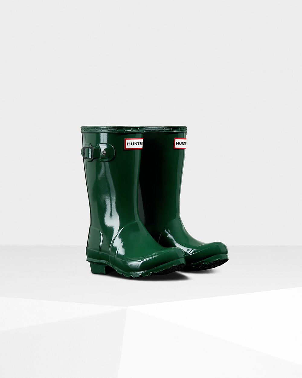 Kids Rain Boots - Hunter Original Big Gloss (51LHKACED) - Green